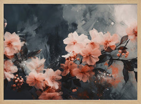 Coral Floating Blossoms Poster