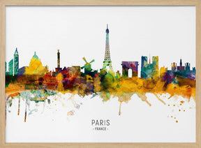 Paris France Skyline Poster