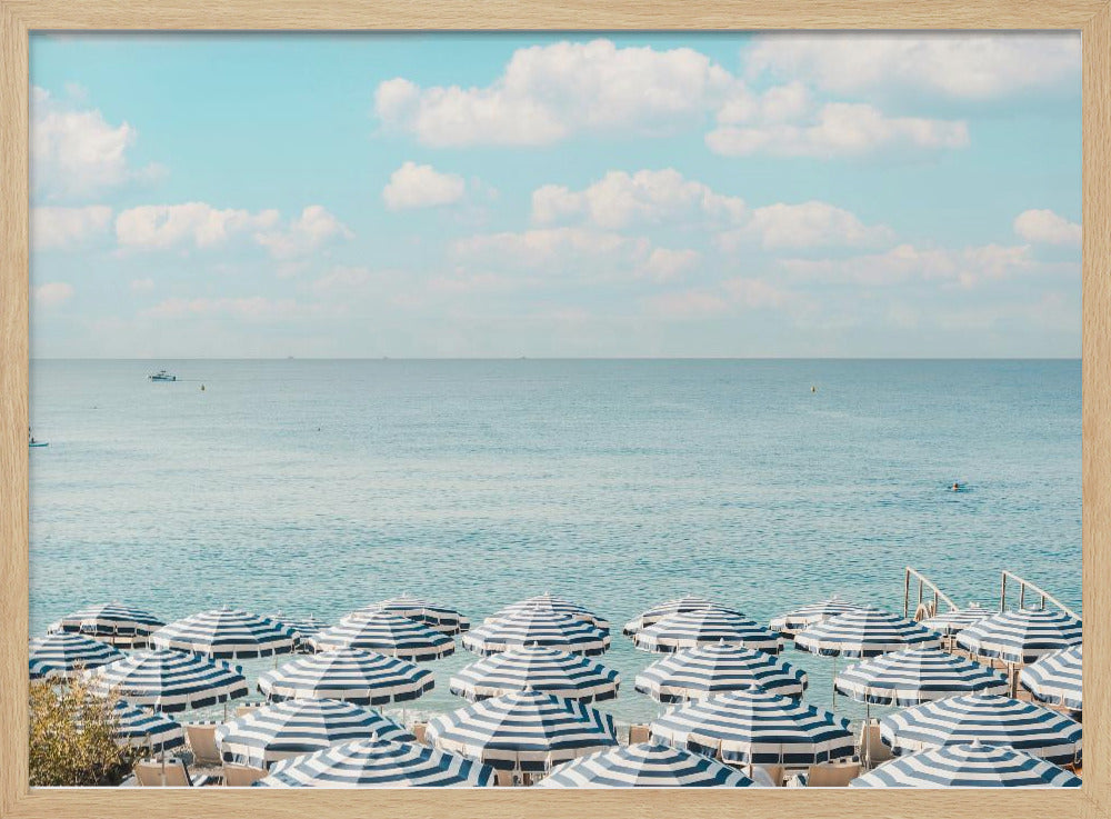 French Riviera Beach Umbrellas II Poster