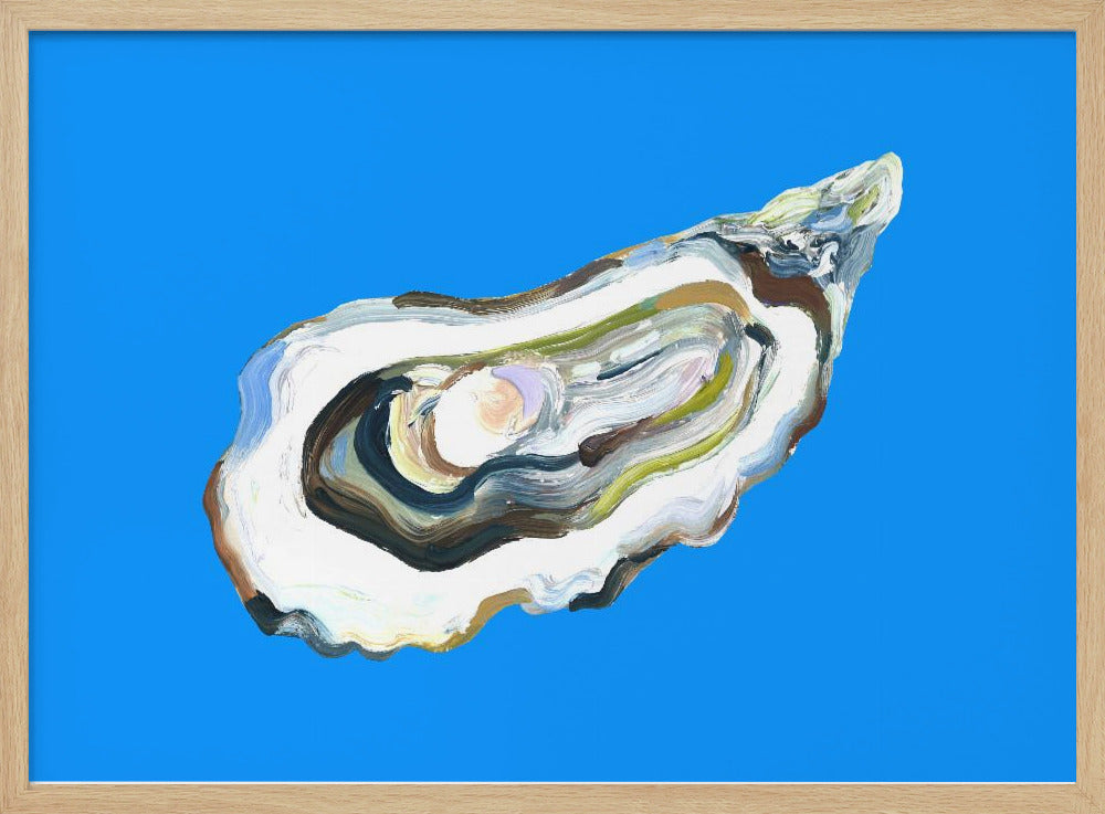 Oyster By the Sea Blue Poster