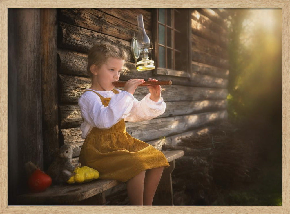 Girl with the flute Poster