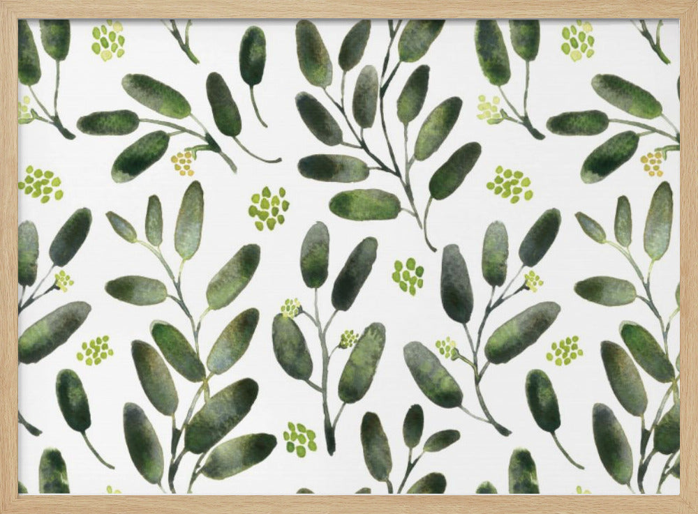 Lisa watercolor seeded eucalyptus pattern Poster