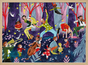 Circus performers and children in the forest Poster