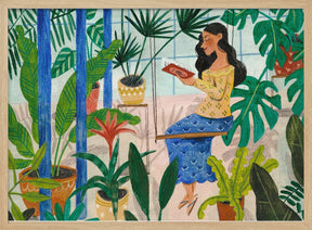 Reading in the Tropical Greenhouse Poster