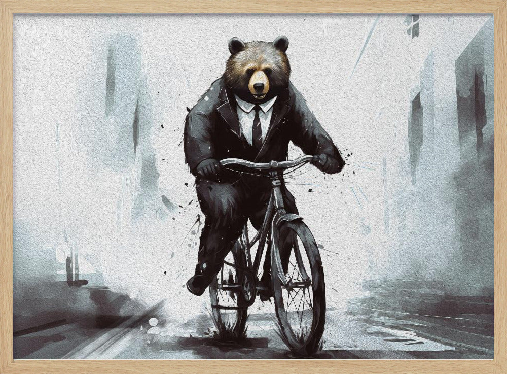 Bear on bike Poster