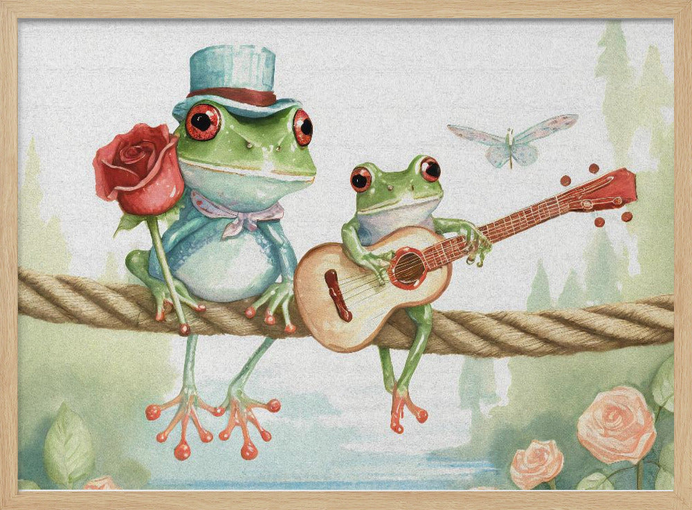 Frogs on a rope Poster