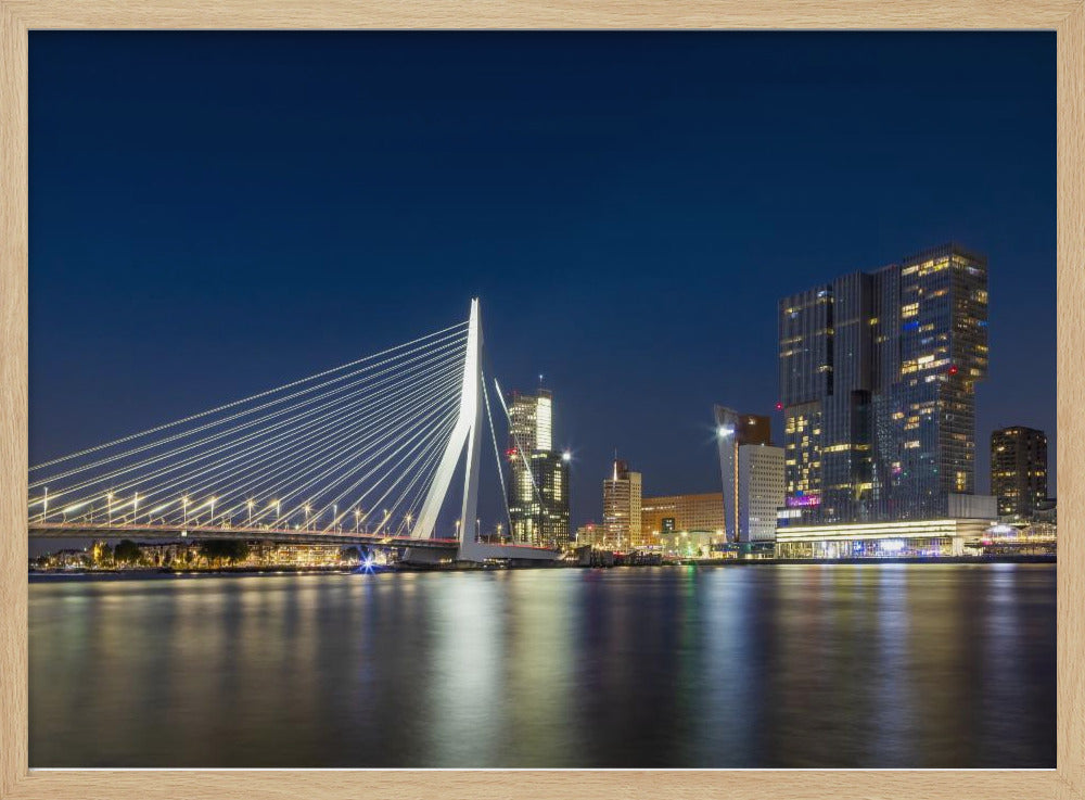 ROTTERDAM Erasmus Bridge at night Poster