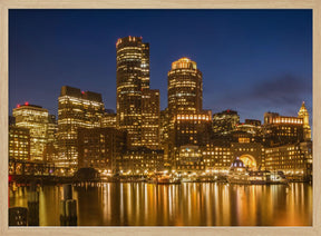 BOSTON Fan Pier Park &amp; Panoramic Skyline in the evening Poster