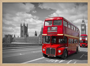 Red Buses in London Poster