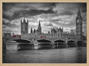 LONDON Houses of Parliament &amp; Red Buses Poster