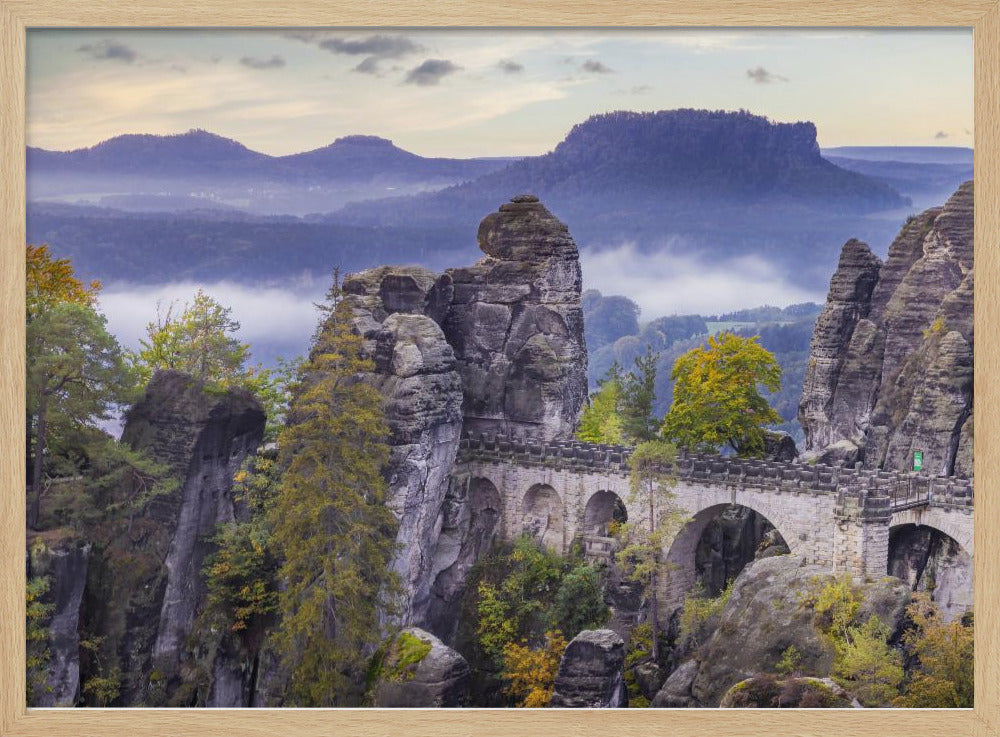 Saxon Switzerland National Park - view to Bastei Bridge Poster