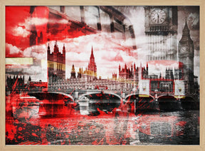 City Art LONDON Red Bus Composing Poster