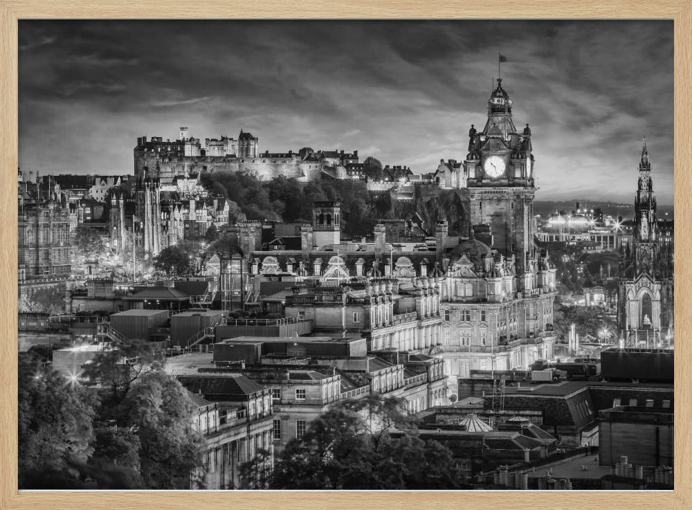 Evening impression from Edinburgh - Monochrome Poster