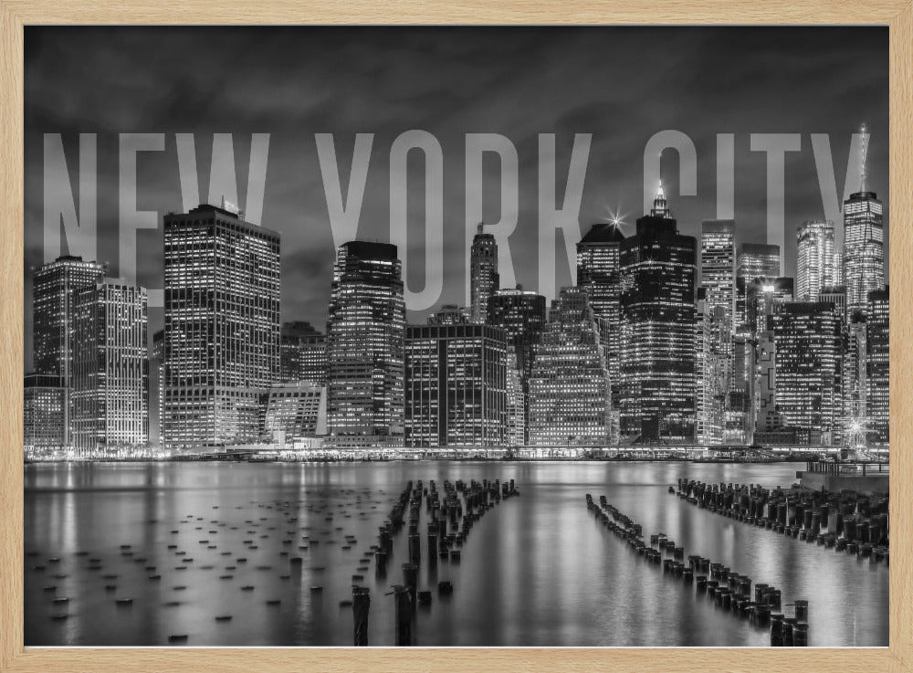 NEW YORK CITY Skyline Monochrome Poster