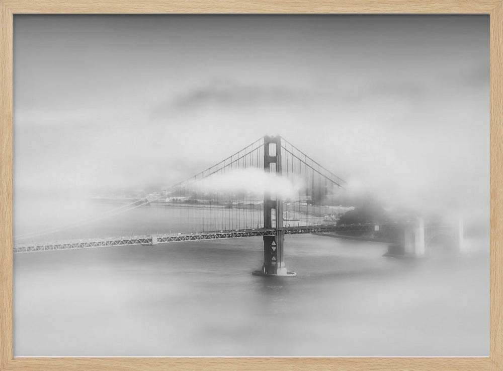 Foggy Golden Gate Bridge | monochrome Poster