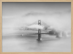 Foggy Golden Gate Bridge | monochrome Poster