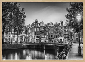 AMSTERDAM Idyllic impression from Singel - Monochrome Poster