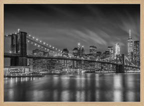 BROOKLYN BRIDGE Nightly Impressions - Monochrome Poster