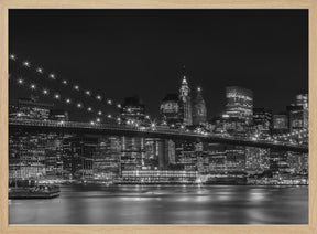 NYC Nightly Impressions - Panoramic Monochrome Poster