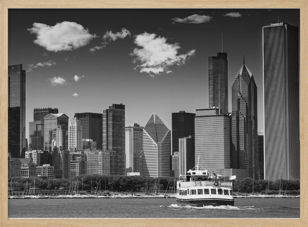 CHICAGO Monochrome Skyline Poster