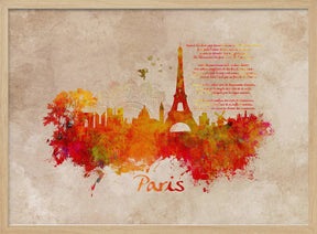 Paris France Skyline Sport Art (1) Poster