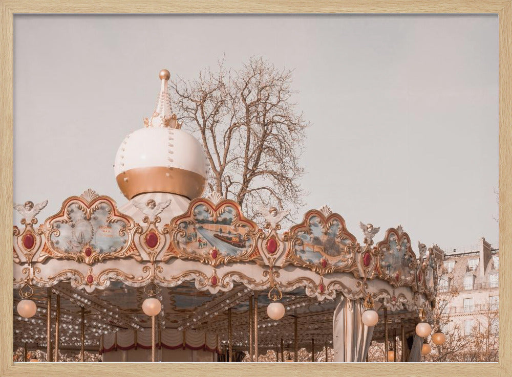 Paris Autumn Carousel Poster