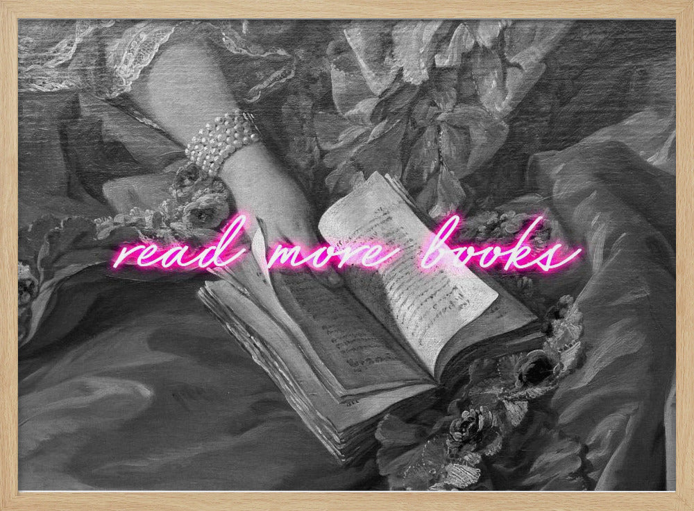 Readmorebooksbwneon Ratio3x4 Poster