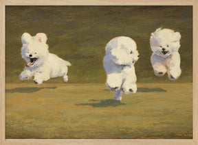 Three Dogs Running Poster