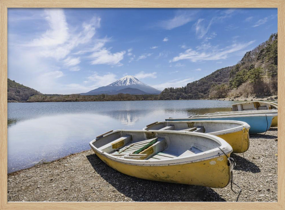 Idyllic Lake Shoji with Mount Fuji Poster