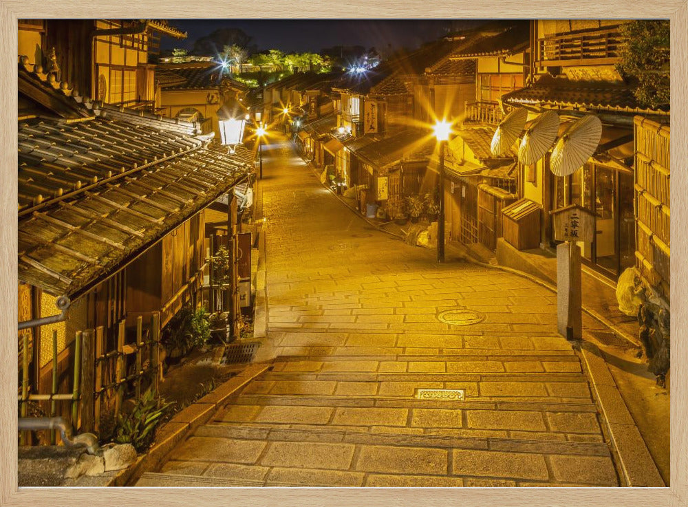 Ninen-zaka in historic Kyoto in the evening Poster