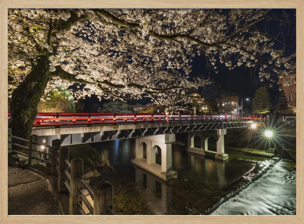 Picturesque Nakabashi Bridge in the evening Poster