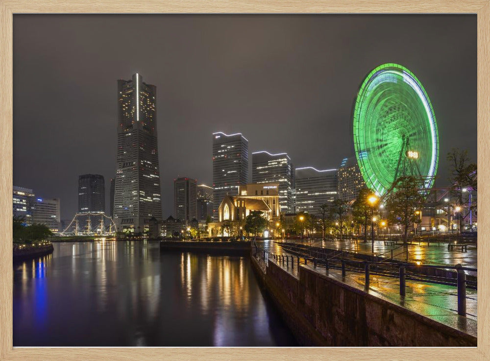 Dazzling Yokohama skyline at night Poster