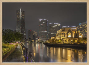 Fascinating Yokohama skyline at night Poster