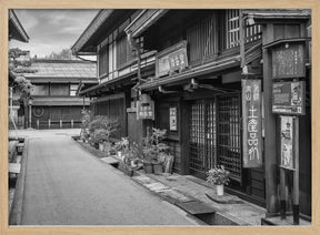 Sanmachi Suji, traditional Takayama - monochrome Poster