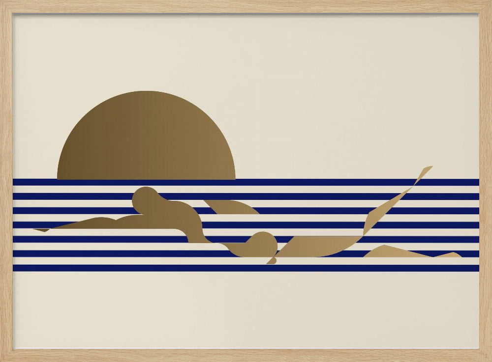 Swimmer Horizontal / Ivoire Poster