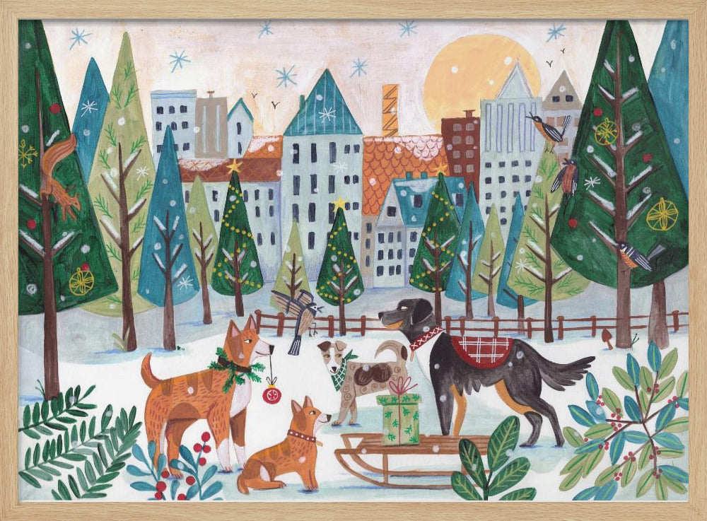 Dogs in the park Poster
