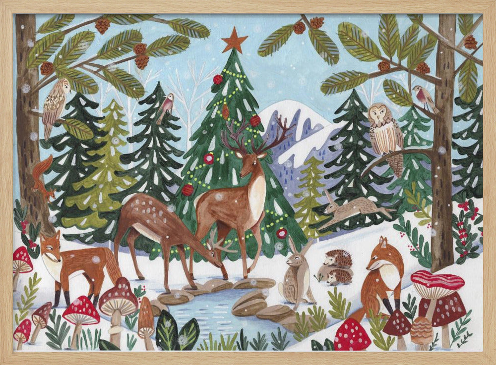 Animal Winter Scene Poster