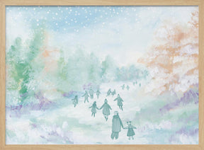 Winter skaters Poster