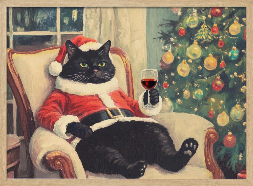 Christmas Chilling Cat Poster