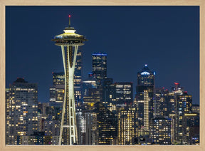 Breathtaking Seattle skyline at blue hour Poster