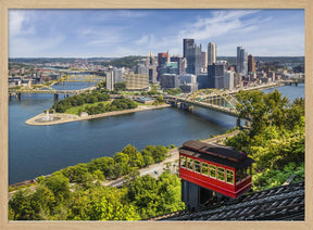 Impressive Pittsburgh Skyline with Duquesne Incline Poster