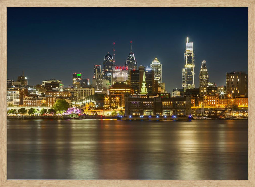 Impressive Philadelphia Skyline with Delaware River Poster