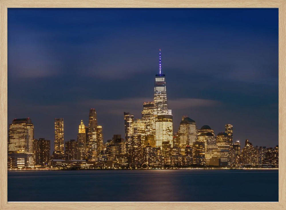 Lower Manhattan Skyline at Night Poster