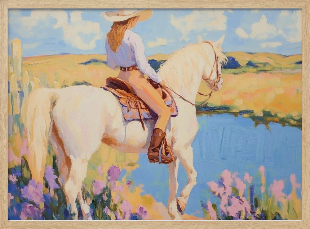 Cowgirl with Horse Poster