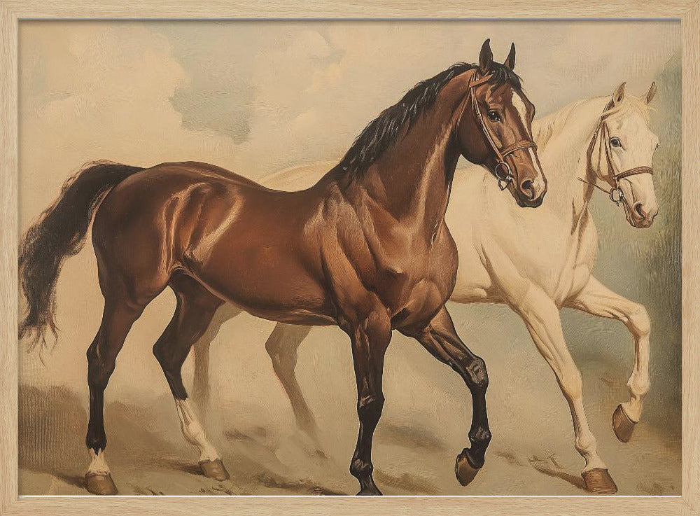 Duo Horses Galloping Poster