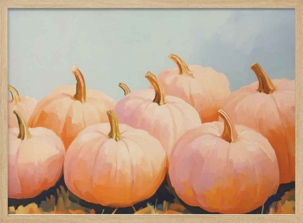 Pastel Pumpkins Poster