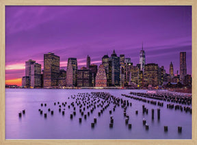 New York Violet Sunset Poster