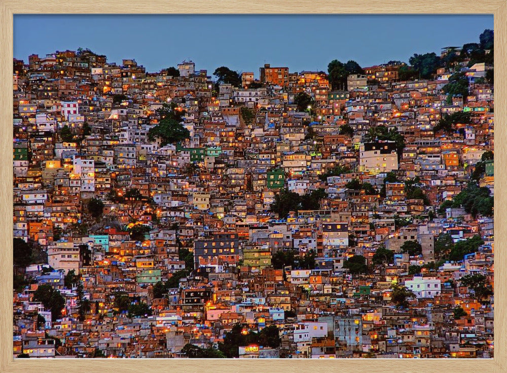 Nightfall in the Favela da Rocinha Poster