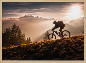 Golden hour biking Poster