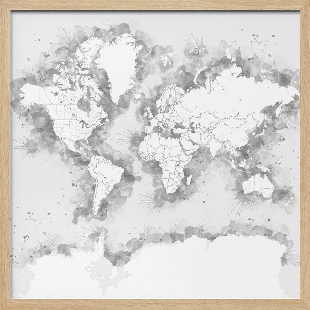 Louiss world map silhouette Poster